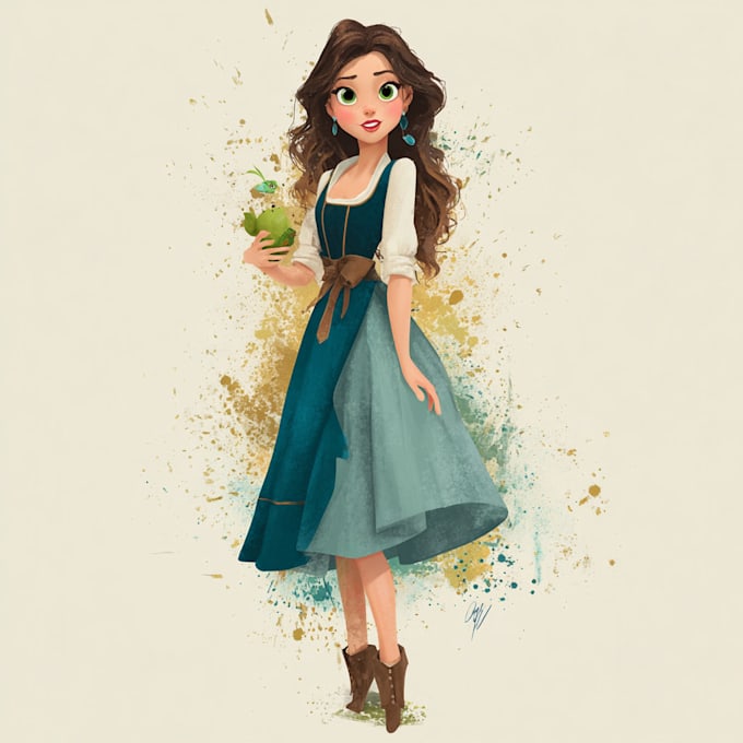 draw your portrait into a disney style cartoon