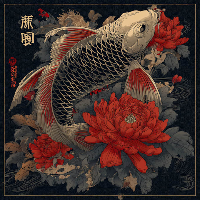 create original custom japanese tattoo design for you