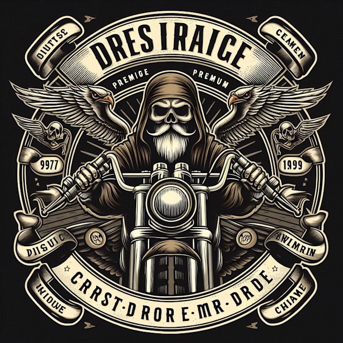 Design high quality vintage custom mc biker logo with t shirt design by ...