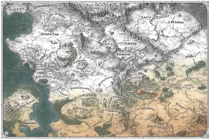 draw a professional top down fantasy map for you