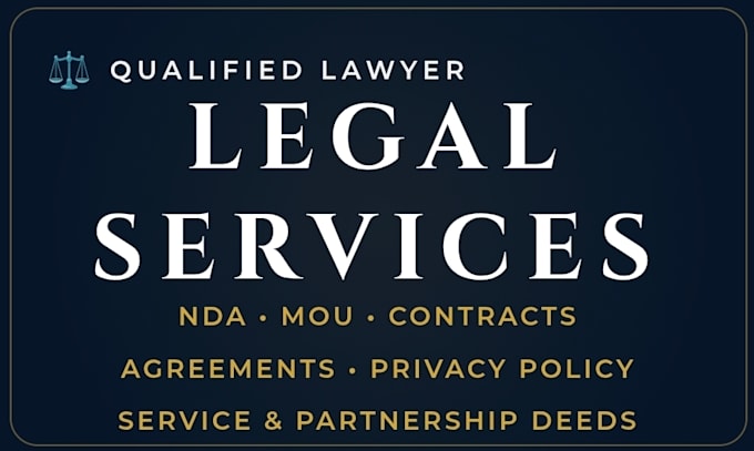 be your lawyer for legal agreements, contracts, and mou