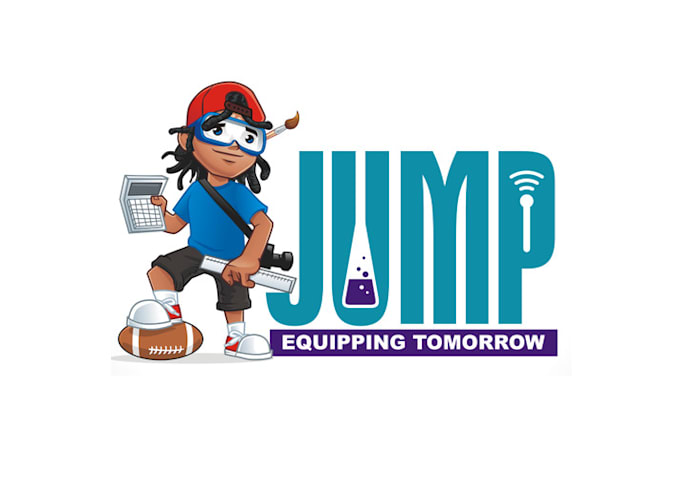make unique cartoon illustration logo for jump institute