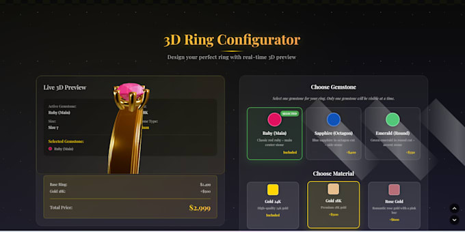 create a custom 3d animated website with threejs react gsap and blender