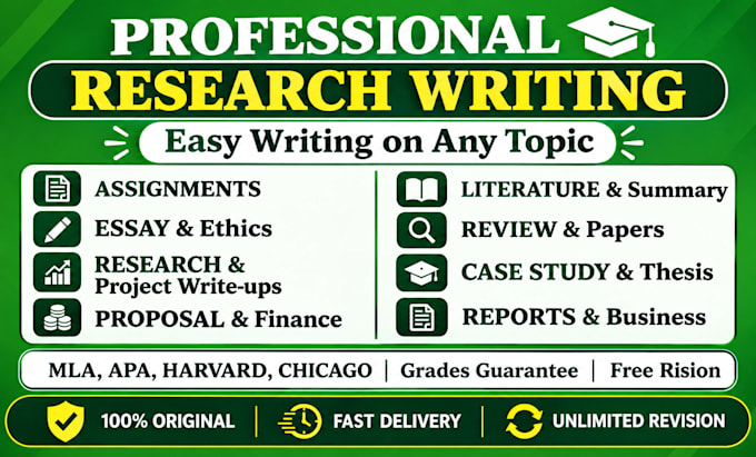 do essay writing, report and paper, case study, research and summary