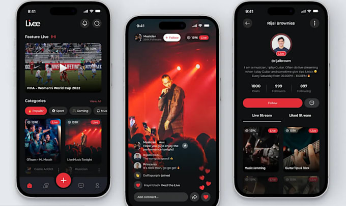 develop live streaming, live streaming website, video conference app