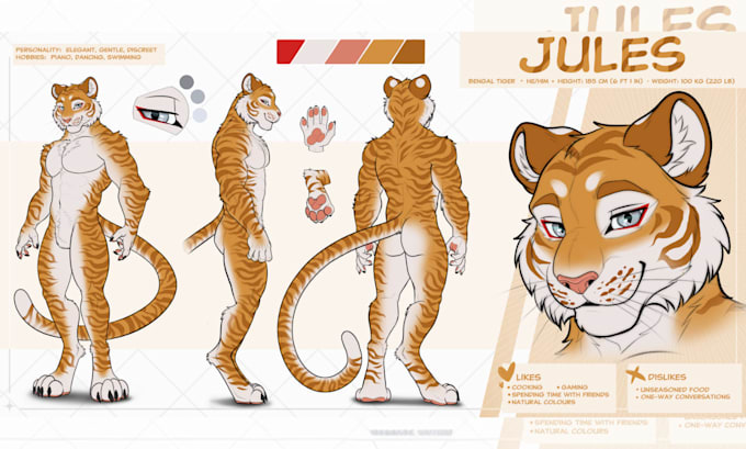 Draw furry ref sheet character reference sheet, furry nsfw anthro oc ...