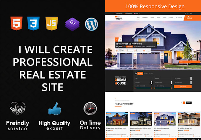 create real estate website or landing pages