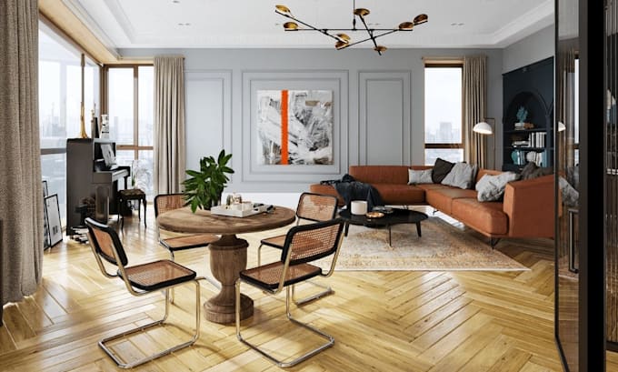 home interior design with 3d renders