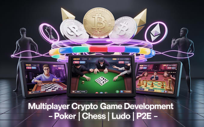 develop a multiplayer game app for crypto poker, card game, chess, ludo p2e game