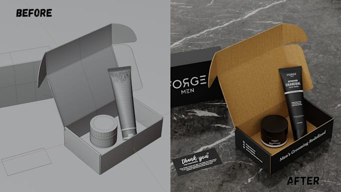 create photorealistic 3d product packaging mockups