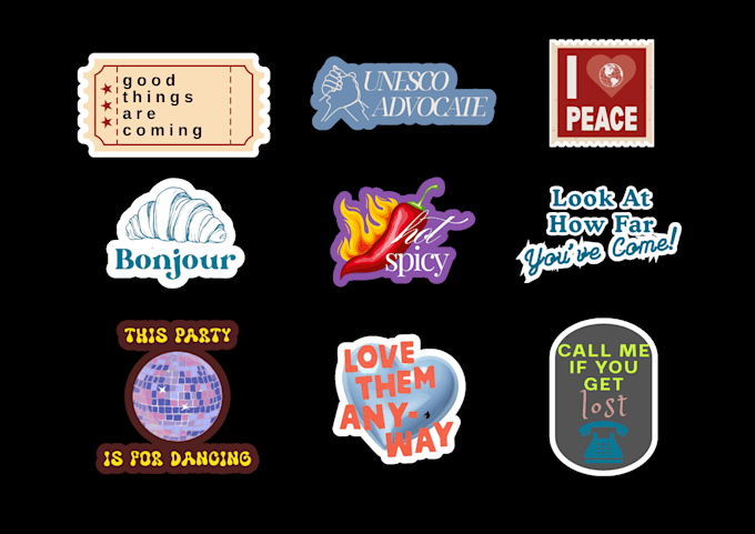 custom typography sticker design