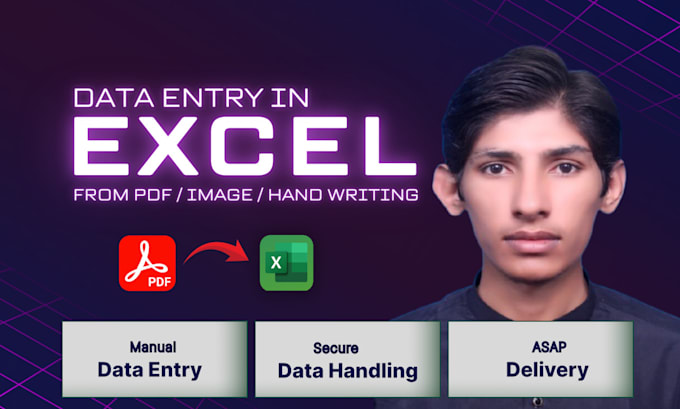 manually type data in excel from scanned PDF