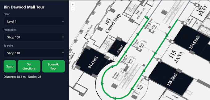 indoor mapping and web application with multi floor routing