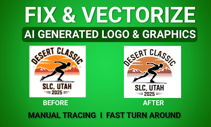 fix and vectorize ai generated logo or ai to vector conversion