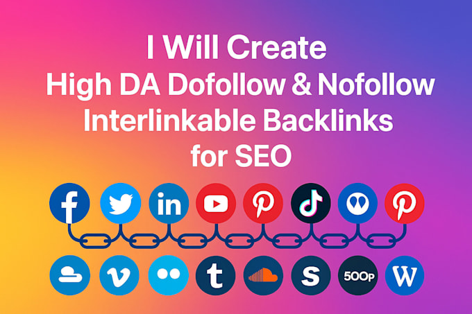 create high da dofollow and nofollow interlinkable backlinks for SEO