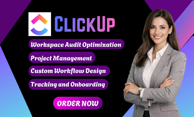 be your clickup consultant, setup clickup project management boards automations
