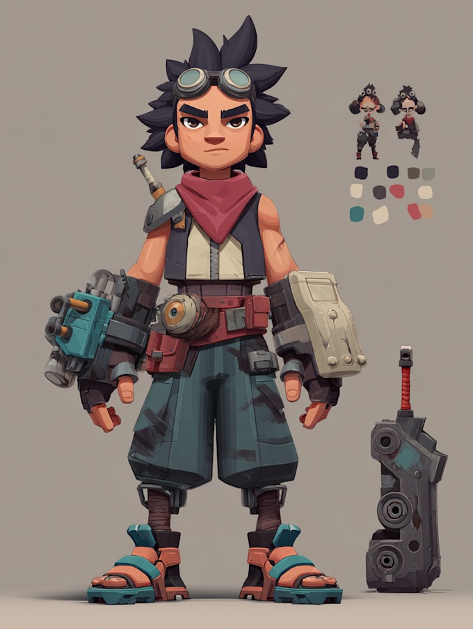 draw 2d game characters and game assets