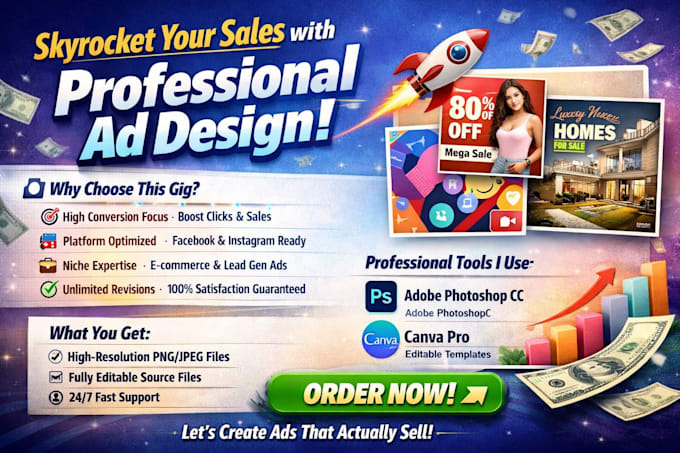 create professional ad design and social media templates for meta ads