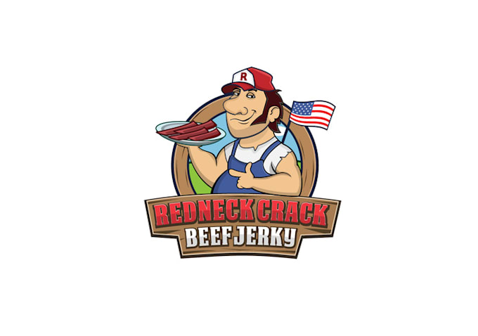 design unique redneck crack beef jerky logo