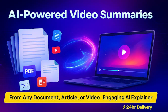 summarize documents, notes or texts into ai explainer videos