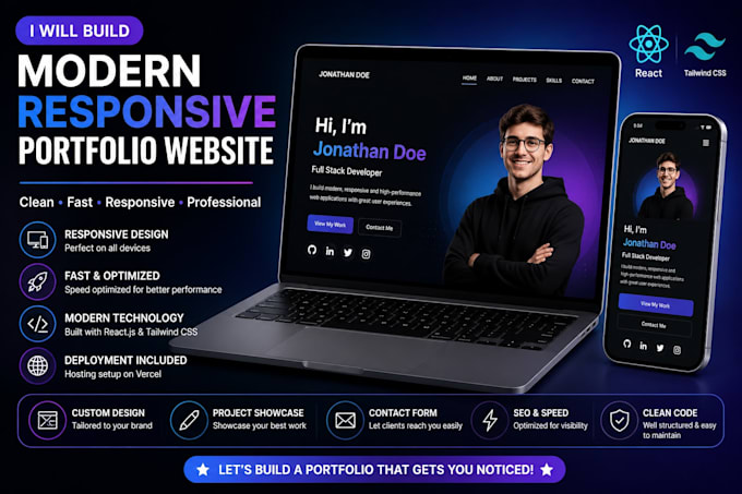 build a modern responsive portfolio website