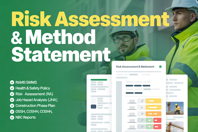 Make work methodology, method statement, hse n risk assessment reports ...