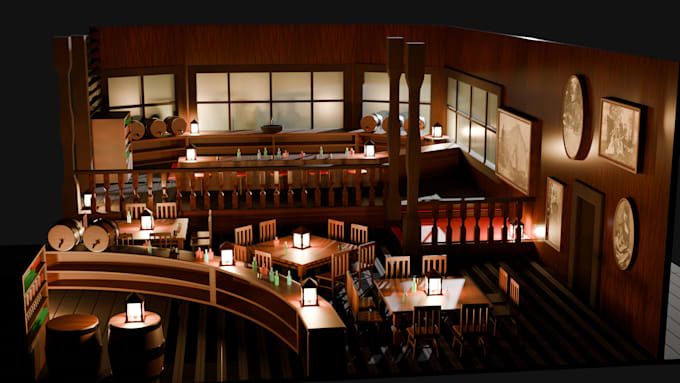 model a 3d scenery for you