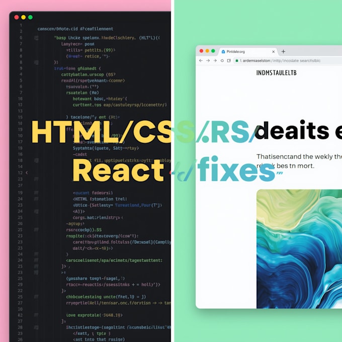fix HTML, CSS, javascript, and react website issues fast