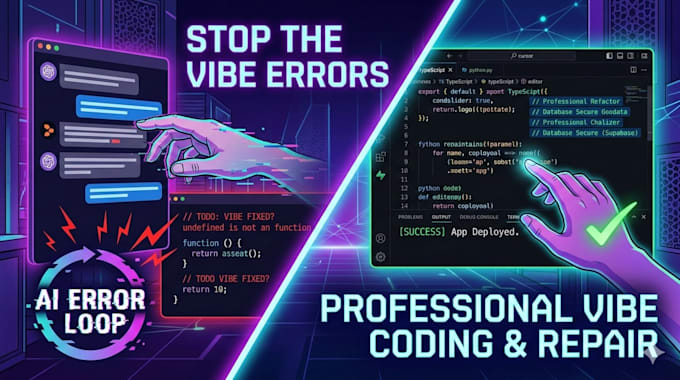 fix, debug, and finish your vibe coded app or ai prototype