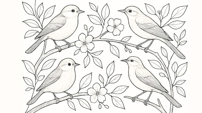 make intricate black and white art clean vector silhouette line illustration
