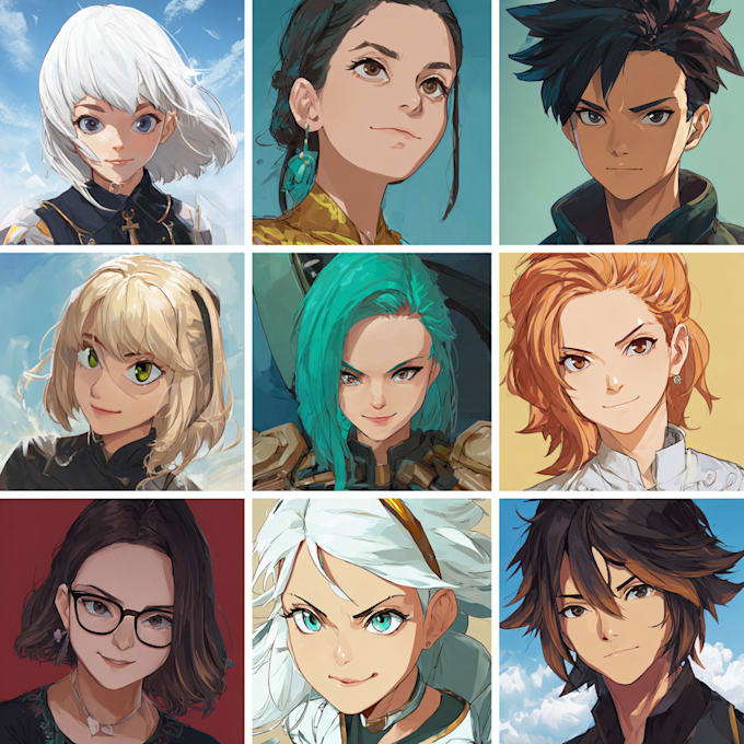 draw portrait, bust up, pfp, in cool anime style