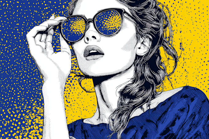 draw a retro pop art roy lichtenstein style