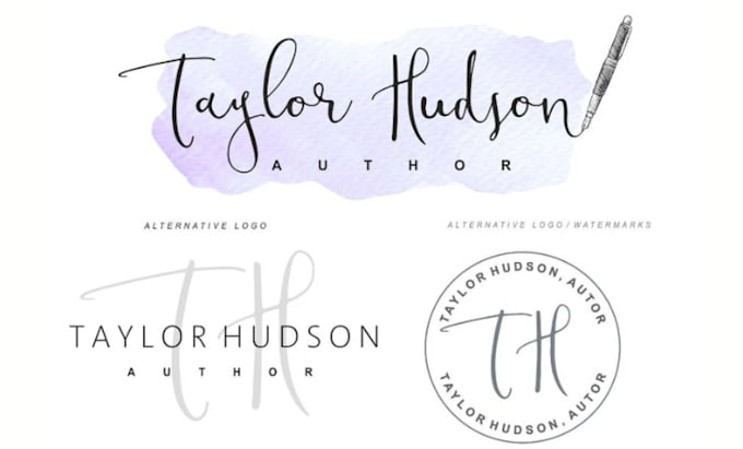 minimalist author, sleek feminine logo author website author cover design