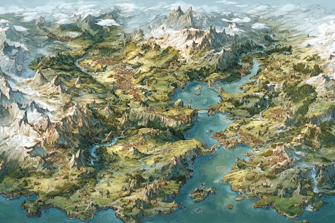 create your fantasy map illustration arts