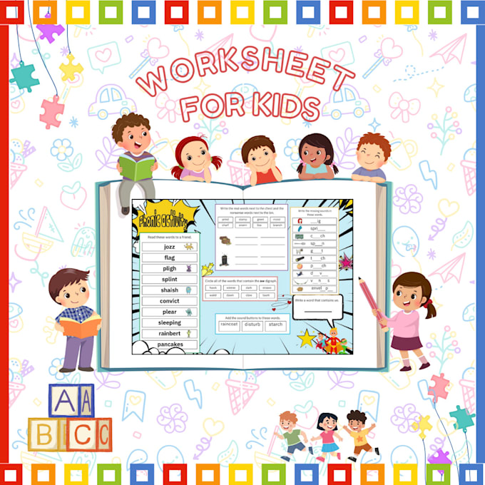 design creative worksheets and learning materials for kids