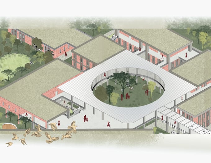do 2d post digital architectural illustrations