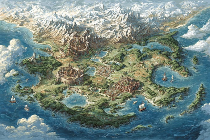 make fantasy map illustration