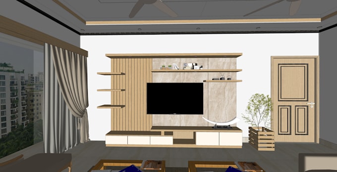 do sketchup 3d modeling of interior space