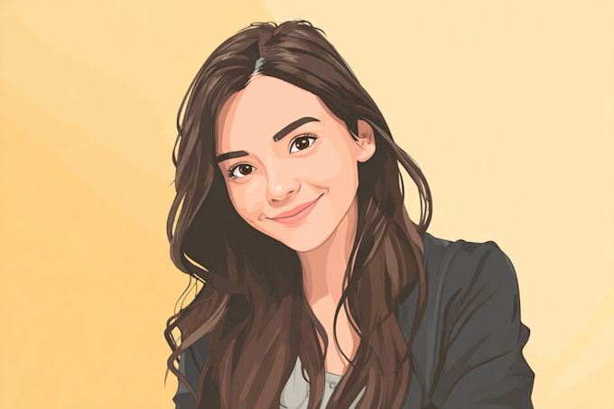 draw your photo to vector cartoon portrait profile