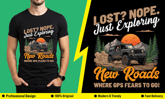 create professional typography t shirt design for pod, merch by amazon, etsy