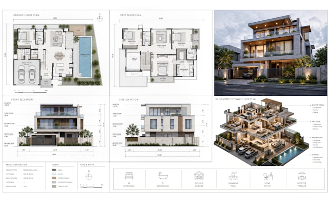 do autocad 2d floor plan, 3d floor plan design and architectural 3d rendering