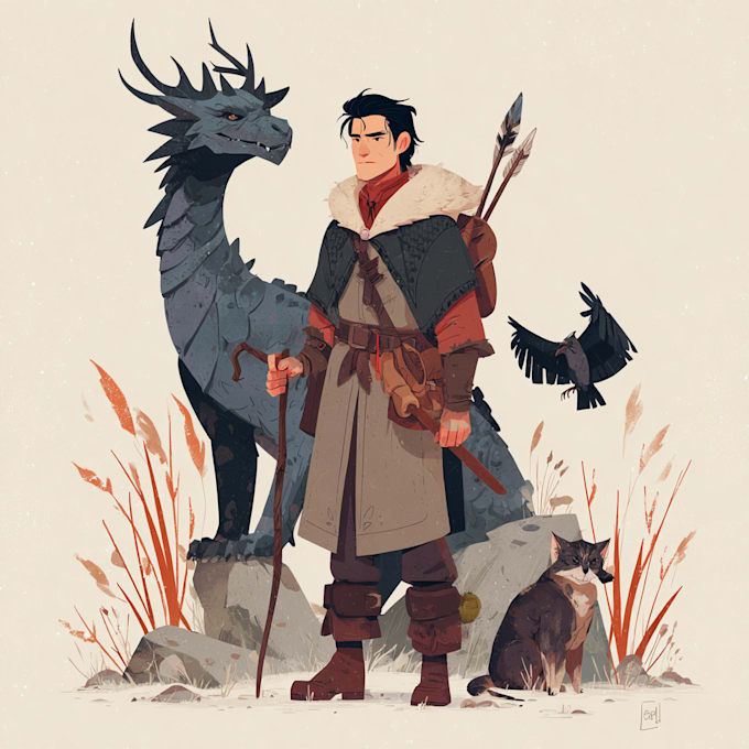 Draw your dnd character art illustration by Jute598y | Fiverr