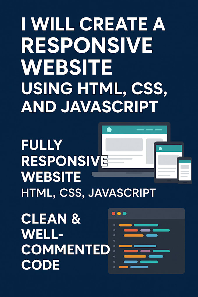 create a responsive website using HTML, CSS, and javascript