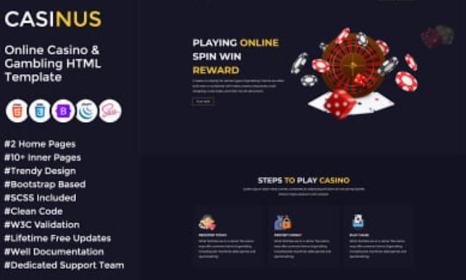 do responsive tournament website, slot website, bet website, gamble website,logo