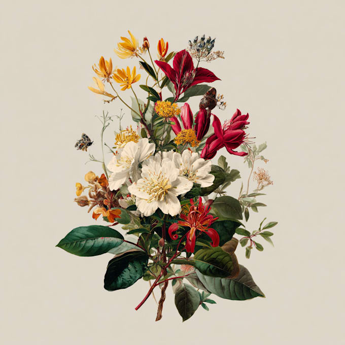 make a floral drawing or a watercolour botanical artwork