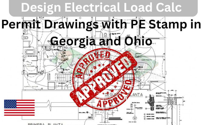 design electrical load calc permit drawings with pe stamp in georgia and ohio