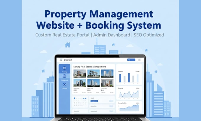 build property management website, real estate portal with admin dashboard