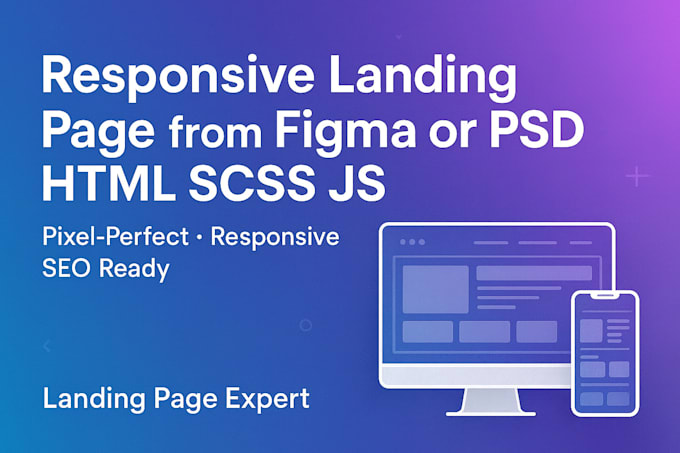 build responsive landing page from figma or PSD to HTML scss js