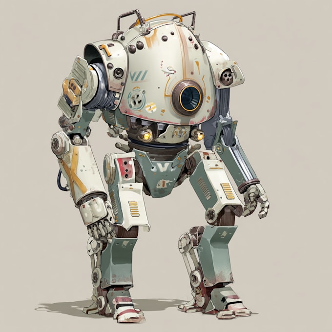 make a mecha robot illustrations