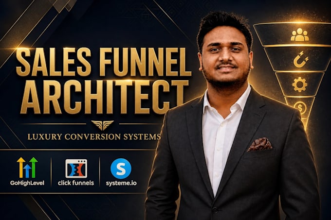 build high converting sales funnel on gohighlevel, clickfunnels, systeme io